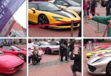 Expoziția Ferrari atrage fani în Piața Libertății din Timișoara